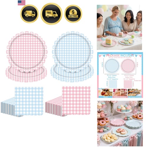 50pcs gingham scalloped - gingham,
