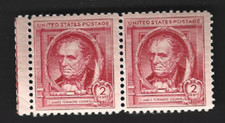 Sc#860 2c JAMES F. COOPER - Famous American Author - H. Pair MNHOG (B-2) Margin