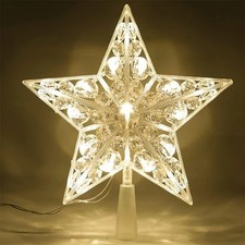 Christmas LED Light Tree Topper Star, Xmas Holiday Tree Decoration Star Light