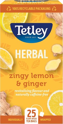 Tetley zingy lemon - lemon, ginger