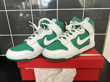 Nike Dunk Hi Retro Mens Green White Trainers UK 7 BNIB Genuine