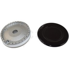 Universal Cooker Gas Hob Burner Base and Cap Set 100 mm | Compatible Replacement