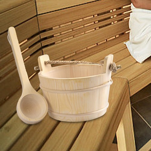 Wooden sauna barrel and ladle - barrel,
