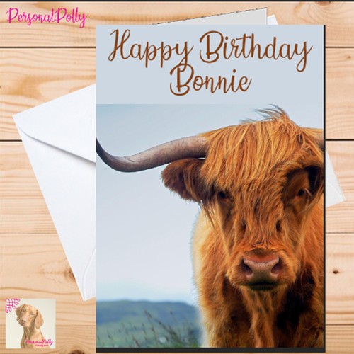 Personalised cow card birthday - cow,