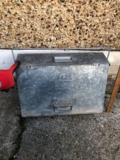 STOVAX Large Galvanized Steel Hot Ash Carrier with Lid 18" x 12" x 6"