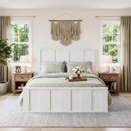 Wood bed frame queen king - wood,