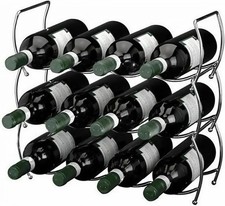 Elegant 3-Tier Chrome Wine Storage Rack for Up to 12 Bottles, Free-standing 