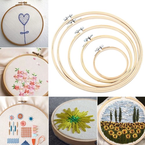 Embroidery hoop bamboo cross - embroidery,