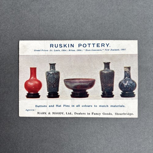 Ruskin pottery advertising - ruskin,
