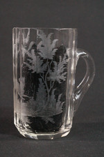 Etched Chinese Glass Tea Glass