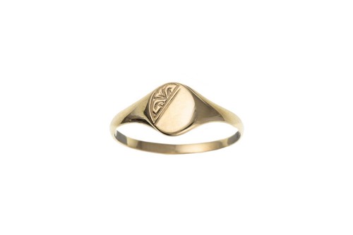 Solid 9ct yellow gold half - solid,