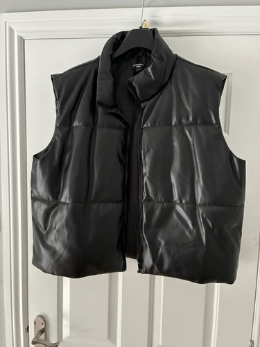 Ladies black faux leather - black,