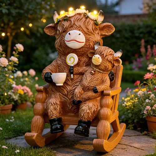 Solar highland cow rocking - solar,
