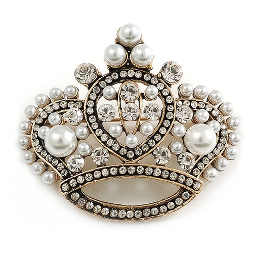 Clear crystal simulated pearl - simulated,