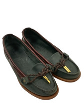 Chatham Green Leather Moccasin Loafers UK 5.5 EU 38 Womens Shoes Preloved