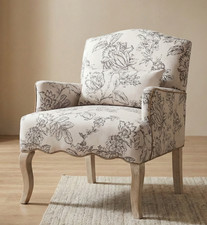 Beige Linen Queen Accent Chair