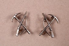 WW1 BRITISH ARMY Military Pioneer Corps Brass Collar Dogs Lapel Badge 1 x Pair