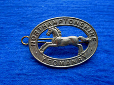 NORTHAMPTONSHIRE YEOMANRY REGIMENT WHITE METAL CAP BADGE, REPRODUCTION