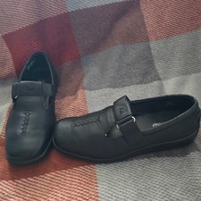 Hotter UK 5 STD Black Sunset Shoes Women's Leather Comfort Concept Flat Casual