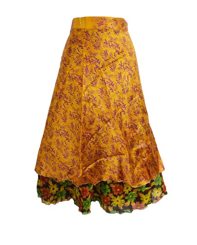 Tea calf length sari silk - tea,