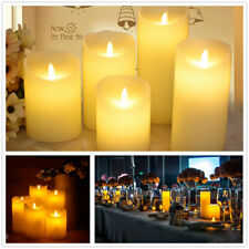 Authentic Flame Battery Dripping Wax Flickering LED Pillar Candle Lights Decor