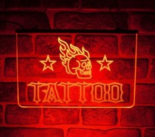 Tattoo LED Neon Light Up Sign Hanging Display For Body Art Studio Shop Parlor