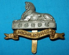 THE LINCOLNSHIRE REGIMENT BRITISH MILITARY CAP BADGE - B/M SLIDER FIXING