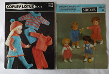 2 x Vintage doll's clothes knitting patterns - Copley Lotus 9145, Sirdar 2068b