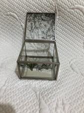 Vintage hinged glass trinket - vintage,