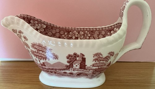 Spode pink tower - tower, gravy
