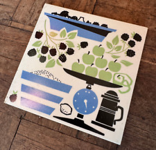 Carter Poole pottery 6" tile studio art mid century kitchen Ceramic vintage 