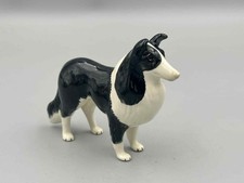 Szeiler Studio Pottery Vintage Standing Black and White Collie Dog Figure