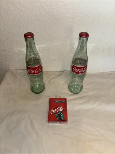 Cocacola green glass soda pop - cocacola,