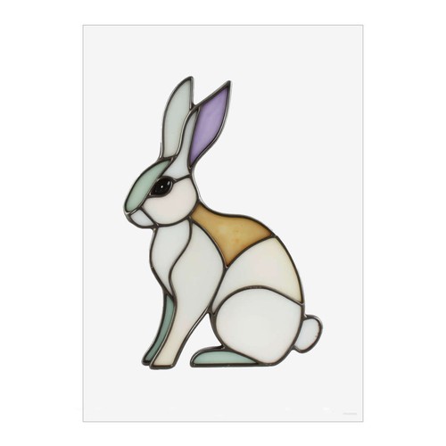 Stained glass bunny - wall, art