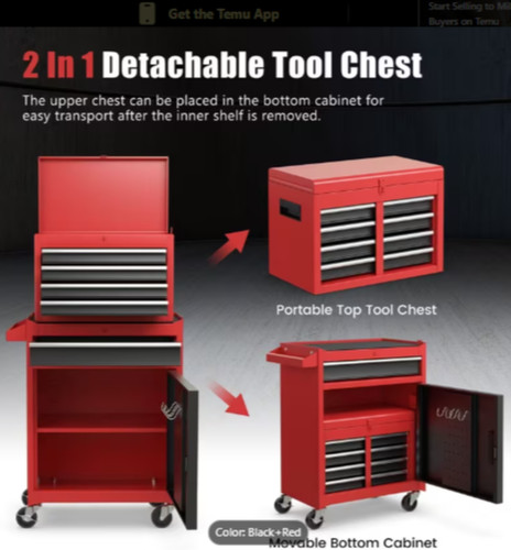 Drawer rolling tool chest - 5-drawer,