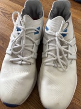 Footjoy Waterproof Hyperlite FTF Golf Shoes. White Blue UKSize 11 very good cond