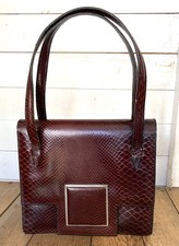 TRUE VINTAGE Leather Handbag 50's 60's Bag Goodwood Revival 