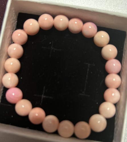 Pink conch 8mm beaded polished - pink,