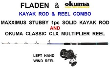 MAXXIMUS STUBBY KAYAK ROD+OKUMA CLASSIC CLX 300LXa LEFT HAND MULTIPLIER REEL