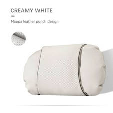White Leather Car Seat Head Neck Rest Cushion Pad Headrest Pillow 1pc
