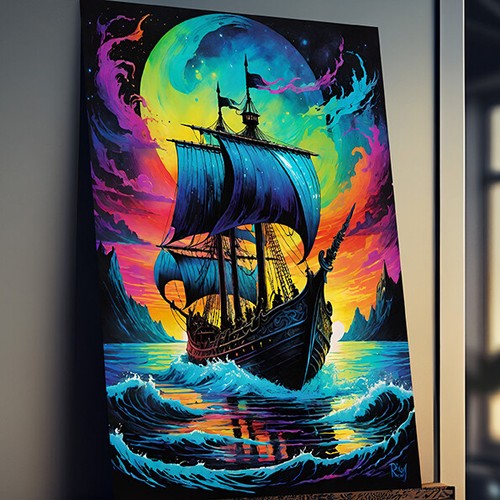 Awesome pirate ship wall - pirate,