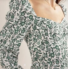 BODEN Green White Black Linen