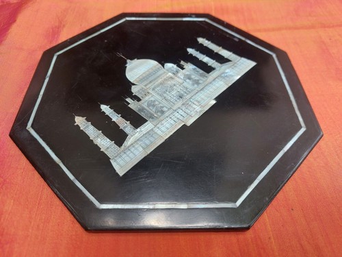 Taj mahal sculpture flat - flat, black