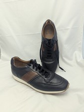 Massimo Dutti Navy Blue trainers 42 8 UK retro lace ups