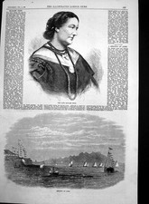 Original Old Antique Print Late Madame Grisi Opera Singer Regatta Aden 1869