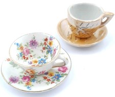 Miniature Tea cup Saucer Bone