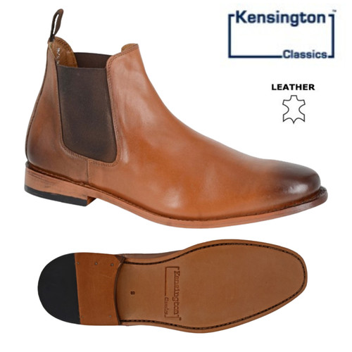 Mens kensington leather boots - leather,