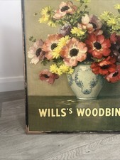 Original Wills Woodbines Advertising Sign Vintage VGC Floral