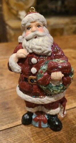 Vtg paper mache resin santa - mache,
