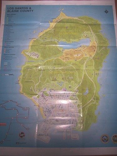 Grand theft auto gta map - theft, v